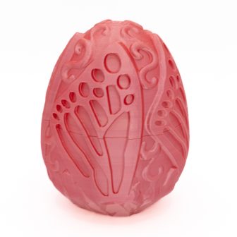 Smocze jajo 3D z motylim wzorem – różowy PLA Silk, 11 cm