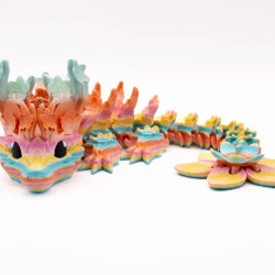 Smok Rainbow Flower Tęczowy Kwiatowy Duży 3D 31 cm