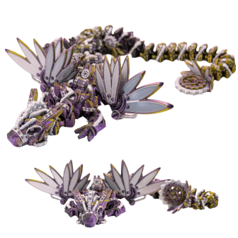 Smok 3D Mechaniczny – ruchoma dekoracja i zabawka 39 cm